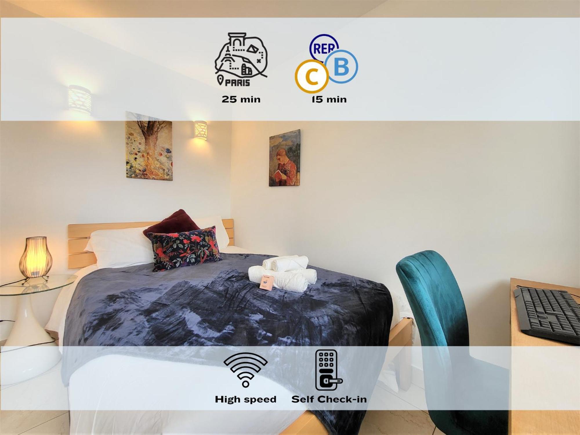 Le Prasino - Paisible Appartement Proche Rer - Bail Mobilite Massy  Zewnętrze zdjęcie