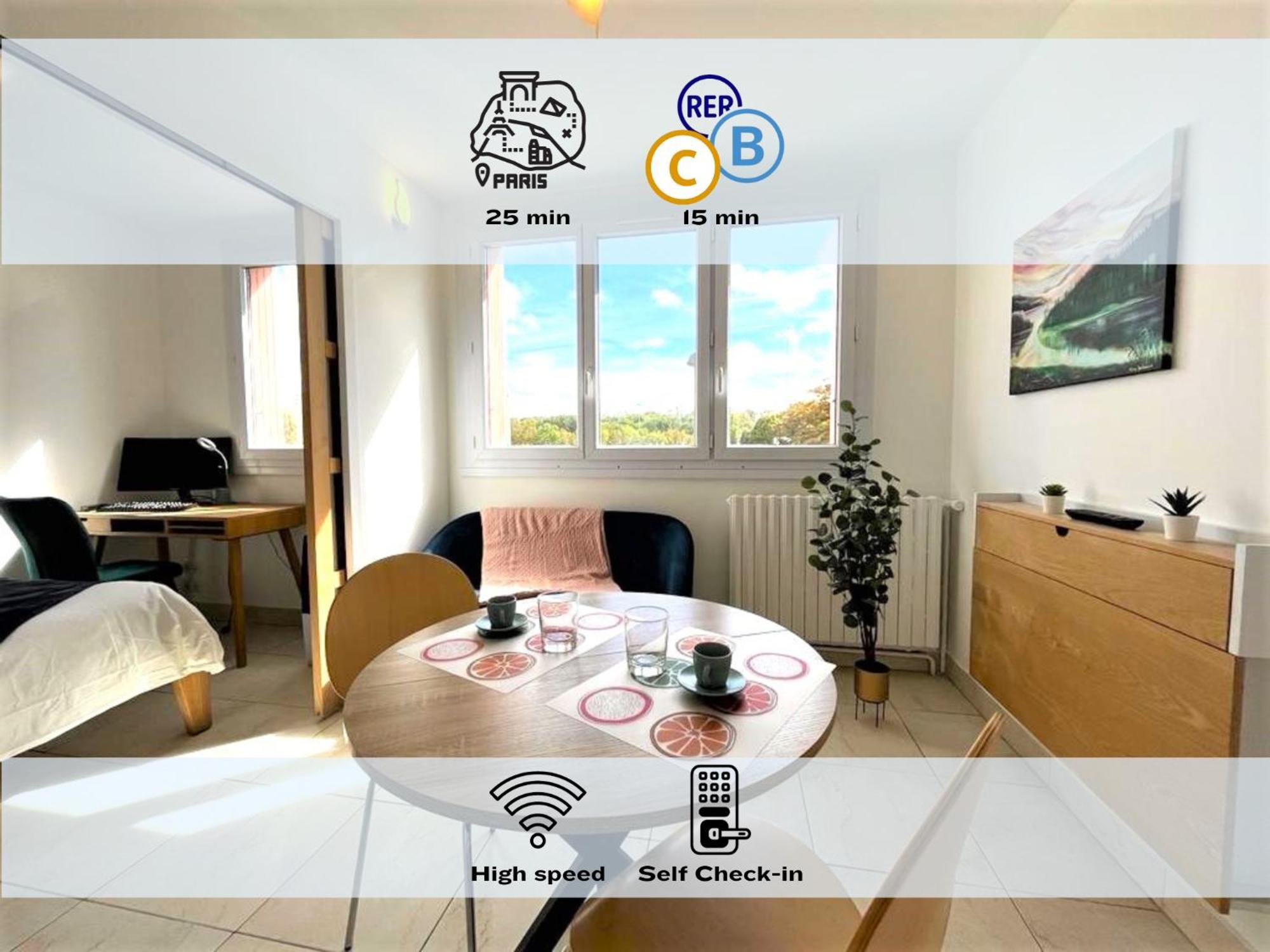 Le Prasino - Paisible Appartement Proche Rer - Bail Mobilite Massy  Zewnętrze zdjęcie